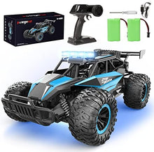 UNO1RC RC Cars 20 Km/h Remote Control Car 50+min with Chassis Lights 2 Batteries, 13 Inch All Terrains RC Monster Trucks Off Road Vehicle for Boys Girls Kids