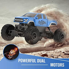 UNO1RC E Ford Raptor F150 RC Car 4WD 2 Motors Monster Trucks for Boys, 11 Inches Off Road Crawler Vehicle Truck Toy with Rechargeable Battery Gift for Boys Girls 6 7 8 9 10 11 12 Years-Blue