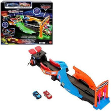 UNO1RC Disney Cars Toys Disney and Pixar Cars Glow Racers Launch ‘N Criss-Cross Playset with 2 Glow-in-the-Dark Toy Cars Including Lightning McQueen & Jackson Storm