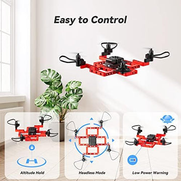 UNO1RC Mini Drone for Kids and Beginners,Creative 5-IN-1 DIY Drone Building Kits for Kids to Build Your Own Drones,5 Different Designs, Altitude Hold, 3D Flips,Easy to Build and Fly,Great Gifts for Boys&Girls to Enjoy Building,Flying and Fixing Fun