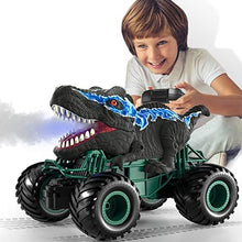 UNO1RC 2.4GHz Remote Control Dinosaur Car Trucks Toys for Kids Boys, RC Dino Car Toys with Light, Sound & Spray, Indoor Outdoor All Terrain Electric RC Car Toys Gifts for 3 4 5 4-7 8-12 Boys Kids