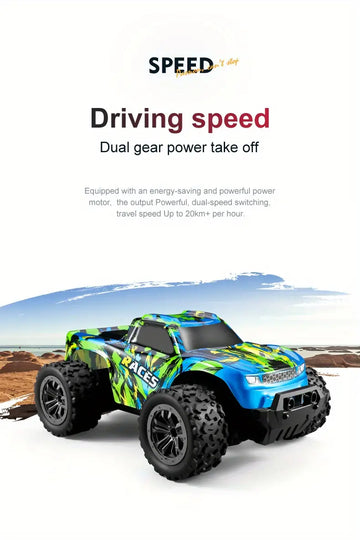 1: 20 High-speed Off-road Vehicle, 2.4G Remote Control Vehicle, Drift Car, 2 Gears Freely Adjustable 20KM+/H, Suitable For Various Road Sections, Anti-collision Rubber Tires, Children's Gifts