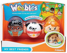 UNO1RC Weebles My Best Friends - Weeble Wobble Preschool Toy for Toddlers, 2 Weebles Characters + 1 Weebles Pet Dog for Kids Ages 12 Months and Up