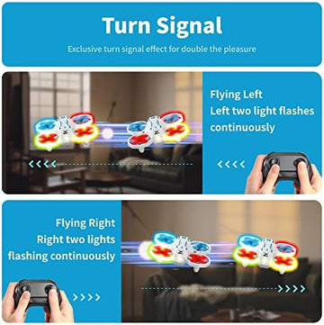 UNO1RC Toys Mini Drones for Kids, RC Drone with Turn Signal Light, Small RC Quadcopter for Beginners, 3D Flips, Headless Mode, and Multiple light modes, 2 Batteries, Kids Gifts Toys for Boys and Girls