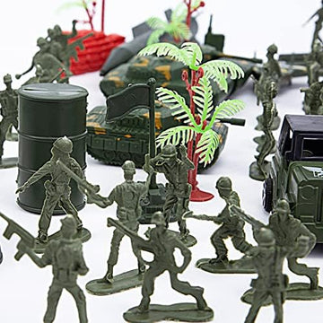 UNO1RC PRESENT 307 PCS Army Toys Military Set, Men Soldier Playset Plastic Toy Soldiers Figures and Accessories with Vehicles, Aircraft, Boats, Helicopters