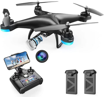 UNO1RC Stone HS110D FPV RC Drone with 1080P HD Camera Live Video 120°Wide-Angle WiFi Quadcopter with Gravity Sensor, Voice Control, Gesture Control, Altitude Hold, Headless Mode, 3D Flip RTF 2 Batteries