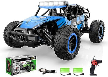 UNO1RC Remote Control Car for Boys 20KPH Monster Truck 1:16 All Terrains RC Truck with Headlights and 2 Rechargeable Batteries Gift for Kids Adults