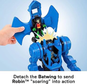 UNO1RC DC Super Friends Batman Playset, Robo Command Center with Detachable 10-inch Robot, Batman & Robin Figures Ages 3+ Years