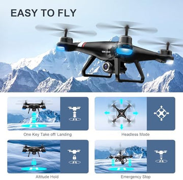 UNO1RC GPS Drone with 1080P HD Camera for Adults and Kids, 5G Transmission FPV Drone, RC Quadcopter with 2 Batteries, Carrying Bag, Auto Return, Follow Me, Altitude Hold, Easy for Beginners