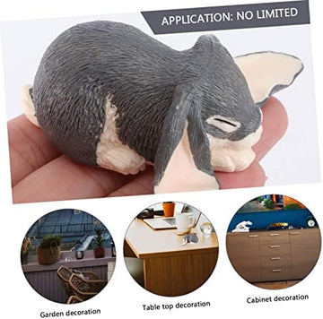 UNO1RC 3 pcs Jackrabbit Model Bunny Toys Figure Fairy Rabbit Figurines Easter Cupcake Toppers Mini Resin Animals Fairy Figurines kidcraft playset Craft Ornament Rabbit Decoration Plastic
