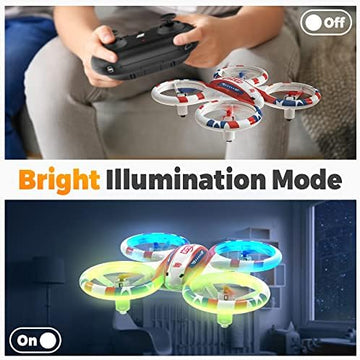 UNO1RC Drones for Kids - RC Drone Indoor, LED Remote Control Mini Drone with 3D Flip and 3 Speed Propeller Full Protect Small Drone Quadcopter for Beginners, Easy to fly Gifts for Kids