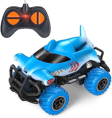 UNO1RC Control Car for Boys 2-5, RC Toys for 2 3 4 5 Year Old Boys, Shark Monster Truck Toy Vehicle,Mini 1:43 Scale Car Toys for Boys 3-5 Years Old Truck, Toy Cars Best Gift for Age 3 4 5 6 Kids