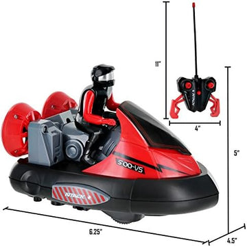 UNO1RC N' Play Set of 2 Remote Control Bumper Cars, Stunt RC Battle Cars with Drivers, Toy Game for Boys & Girls Ages 6+, Black Red