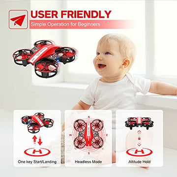 UNO1RC NH330 Mini Drones for Kids Beginners Adults, RC Small Helicopter Quadcopter with Headless Mode, Auto Hovering, Throw to Go, 3D Flip and 2 Batteries, Indoor Flying Toys/Gift for Boys Girls