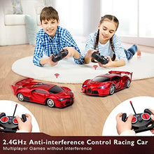 UNO1RC Remote Control Car 2.4Ghz Rechargeable High Speed 1/18 RC Cars Toys for Boys Girls Vehicle Racing Hobby with Headlight Christmas Birthday Gifts for Kids (Red)