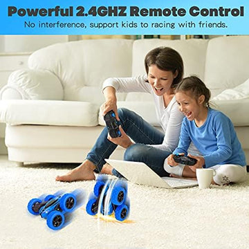 UNO1RC Remote Control Car, 4WD RC Cars with Double Sided 360 Degrees Tumbling and Rotating, 2.4GHZ RC Stunt Car with LED, RC Car Toys for 8 Year Old Boys Girls