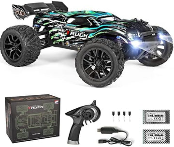 UNO1RC RC Cars Hailstorm, 36+KM/H High Speed 4WD 1:18 Scale Waterproof Truggy Remote Control Off Road Monster Truck with Two Rechargeable Batteries, RTR All Terrain Toys for Kids and Adult