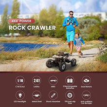 UNO1RC DE45 RC Cars Remote Control Car 1:14 Off Road Monster Truck,Metal Shell 4WD Dual Motors LED Headlight Rock Crawler,2.4Ghz All Terrain Hobby Truck with 2 Batteries for 90 Min Play,Boy Adult Gifts