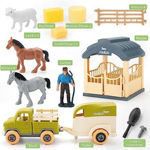 UNO1RC Toys Play Vehicles Playset, DIY Take-Apart Truck, Trailer, Farm Animals, Horse, Lamb Figurines, Screwdriver - STEM Educational Learning Tractor Toy Play Set for Age 3-12 Years Old Kids Toddlers