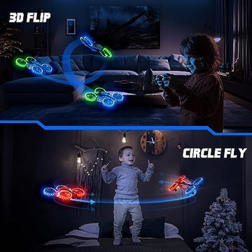 UNO1RC Mini Drone for Kids,Beginners,Adults, 2Pack Battle Drone, Small RC Drone Quadcopter with LED Light, 2-In-1 Race and Fly Mode,Altitude Hold,3D Flip,4 Batteries Toy Gift for Boys Girls