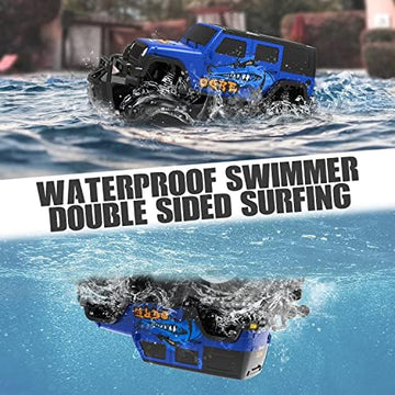 UNO1RC Amphibious Remote Control Car Toys for Boys 2.4GHz 1:16 All Terrain Off-Road RC Car Waterproof RC Monster Truck Kids Pool Toys Remote Control Boat Gifts for Kids Boys