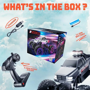 UNO1RC TC141 1:14 Scale Remote Control Car, All Terrains Electric Toy Off Road Waterproof RC Truck, Remote Control Monster Truck for Kids Boys with 2.4 GHz Remote Control and Rechargeable Battery