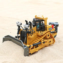 UNO1RC Dowellin Rc Bulldozer Toys for Boys,Construction Remote Control Bulldozer with Metal bulldozing Shovel Lights/Sounds for Kids Boys