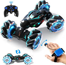 UNO1RC RC Stunt Car, 2.4GHz 4WD Remote Control Gesture Sensor Toy Cars, Double Sided Rotating Off Road Vehicle 360° Flips with Lights Music, for Boys & Girls Birthday