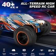 UNO1RC Control Car RC Cars for Adults Kids, 1:18 RC Car RC Truck, 4WD High Speed 40+ KM/H Off Road Monster Trucks for Boys, 2.4GHz Toy Trucks with 5 Batteries, 50+ Mins Play Gift Orange