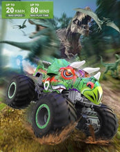 UNO1RC Remote Control Dinosaur Toys Car for Kids, Remote Control Dinosaur Truck, All Terrain RC Dinosaur Monster Car, Spray Music RC Monster Truck for Outdoor Play Boys Girls 4-7 8-12