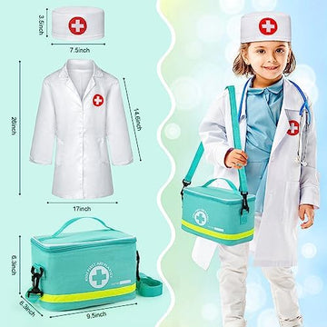 UNO1RC Doctor Kit for Kids, 34 Pcs Pretend Playset for Toddlers, Doctor kit for Toddlers 3-5, with Medical Bag, Stethoscope and Other Accessories, for Boys and Girls Fun Role Playing Game