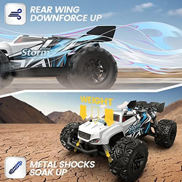 UNO1RC RC Car, Remote Control Monster Truck W/ 2 Batteries for 40 Min Play, All-Terrain 2.4GHz RTR Rock Crawler Toy Gift for Boys Girls Kids Beginners