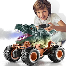 UNO1RC Remote Control Dinosaur Car for Boys Kids, 2.4Ghz RC Dinosaur Truck Toys for Toddlers, Electric Hobby RC Car Toys with Light & Sound Spray Birthday Gift for 3 4 5 6 7 8 Year olds Kids Boys Girl