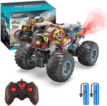 UNO1RC Remote Control Monster Truck, 2.4GHz All Terrain Remote Control Monster Cars, 1:16 Monster Truck RC Trucks, Remote Monster Car with Spray Music and Light for Boys 4-7 8-12 Kids