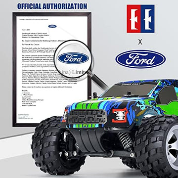 UNO1RC E Ford Raptor F150 Remote Control Car 20km/h 4WD RC Car with Rechargeable Battery Headlights High Speed Off Road Monster Trucks for Boys Girls Kids, Green