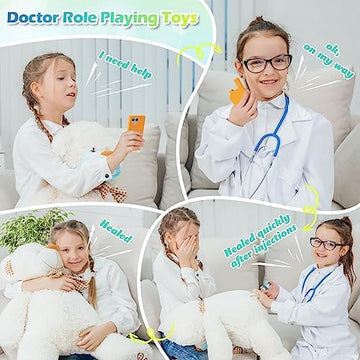 UNO1RC Doctor Kit for Kids, 34 Pcs Pretend Playset for Toddlers, Doctor kit for Toddlers 3-5, with Medical Bag, Stethoscope and Other Accessories, for Boys and Girls Fun Role Playing Game