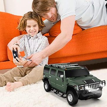 UNO1RC DREAM Hummer H2 Officially Licensed 1:24 Scale Remote Control Car, Model Race Car Off Road RC Cars for Adults, Educational Toddler & Kids Toys for 3 Year Old Boys, Girls Birthday Gifts (Green)