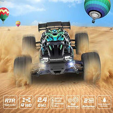 UNO1RC RC Cars Hailstorm, 36+KM/H High Speed 4WD 1:18 Scale Waterproof Truggy Remote Control Off Road Monster Truck with Two Rechargeable Batteries, RTR All Terrain Toys for Kids and Adult