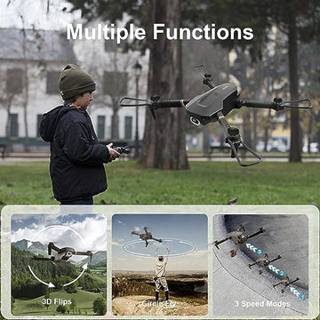 UNO1RC Drone with 1080P Camera for Adults Kids,HD FPV Live Video RC Quadcopter for Beginners Helicopter Toys Gifts,Altitude Hold, Waypoints,3D Flip,Headless Mode,2 Batteries and Carrying Case