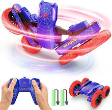 UNO1RC Spider Remote Control Car - Double Sided Mini RC Stunt Car, 360°Rotating 4WD Off-Road RC Cars with Headlights 2.4Ghz Indoor/Outdoor Rechargeable Toy Car for Boys Age 4-7 8-12 Birthday Xmas Gift