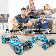 UNO1RC KAIBO Remote Control Car, 2.4G 4WD Gesture RC Car, All Terrains Double Sides Rotating Hand Controlled RC Cars, Hand Gesture RC Truck with 2 Batteries, RC Cars for Boys and Girls with Light Music