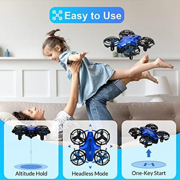 UNO1RC for Kids, TUDELLO RC Mini Drone for Kids and Beginners, RC Quadcopter Indoor with Headless Mode, Small Helicopter with 3D Flip, Auto Hovering and 2 Batteries, Great Gift for Boys and Girls