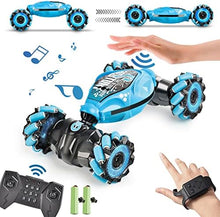 UNO1RC KAIBO Remote Control Car, 2.4G 4WD Gesture RC Car, All Terrains Double Sides Rotating Hand Controlled RC Cars, Hand Gesture RC Truck with 2 Batteries, RC Cars for Boys and Girls with Light Music