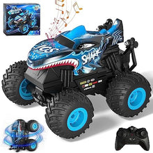 UNO1RC Remote Control Car Toys for Kids Boys, RC Monster Truck with 360°Rotation Upright, Light & Music, Indoor Outdoor All Terrain Rechargeable Electric RC Car Toys Gifts for 3 4 5 6 7 8-12 Year Old