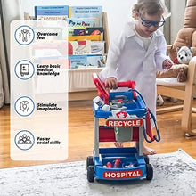 UNO1RC Doctor Kit for Kids Aged 3 4 5, Pretend Doctor Playset for Toddlers with Cart, Costume and Stethoscope, Role Play Medical Toy for Girls Boys