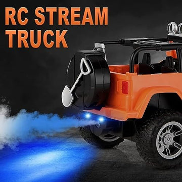 UNO1RC Remote Control car for Boys 4-7 Truck,1:16 Scale with 2 Batteries for 80 Mins Play, 2.4Ghz Off Road RC Trucks Spray Engine Sound LED Light RC Monster Truck for Boys 5-10, OX29 (Orange)