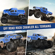 UNO1RC E Ford Raptor F150 RC Car 4WD 2 Motors Monster Trucks for Boys, 11 Inches Off Road Crawler Vehicle Truck Toy with Rechargeable Battery Gift for Boys Girls 6 7 8 9 10 11 12 Years-Blue