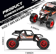 UNO1RC DE66 RC Cars W/Metal Shell, 2.4GHz Remote Control Car W/ 2 Batteries, Alloy Monster Truck for Kids, 60Mins Play Time 175 FT Control Distance Electric Toy Off-Road Crawler Gift for Boys Girls