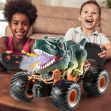 UNO1RC Remote Control Dinosaur Car for Boys Kids, 2.4Ghz RC Dinosaur Truck Toys for Toddlers, Electric Hobby RC Car Toys with Light & Sound Spray Birthday Gift for 3 4 5 6 7 8 Year olds Kids Boys Girl