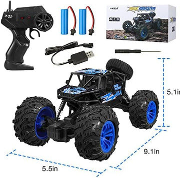 UNO1RC RC Car 1:18 Large Scale, 2.4Ghz All Terrain Waterproof Remote Control Truck with 2 Batteries,4x4 Electric Rapidly Off Road Car for, Remote Control Car for Kids Boys and Adults